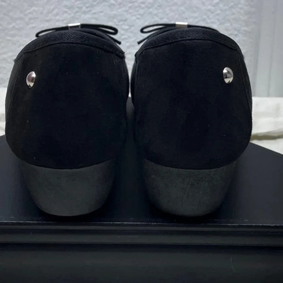 CL By Laundry Womens Size 7W Black Bow Low Wedge Round Heel - Picture 4 of 10